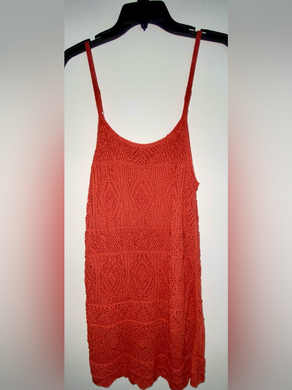 NWOT a new day Crochet Knit Camisole Coverup in Rust Orange